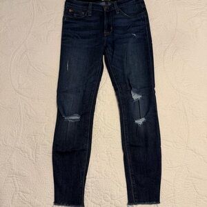 Hudson Jeans Dark Blue Skinny Distressed Jeans